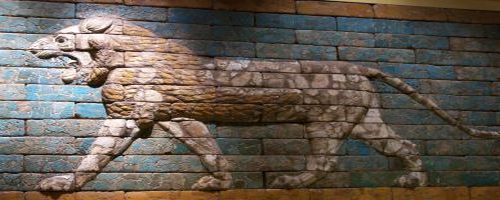 fresco of Iraqi lion