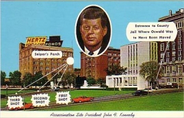 Postcard illo of JFK assassination route